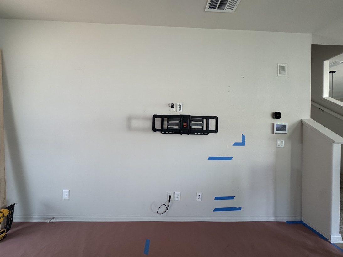 Project start — wall prep and TV mount