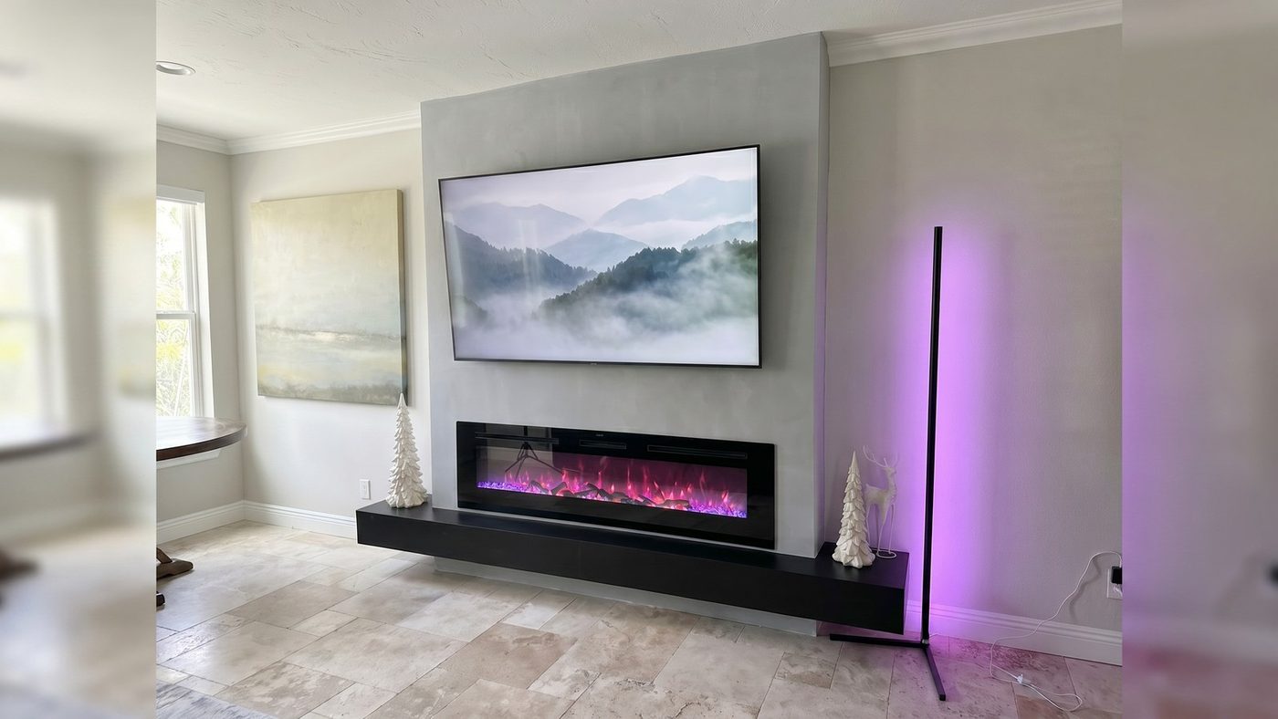 Minimalist TV wall, view 1