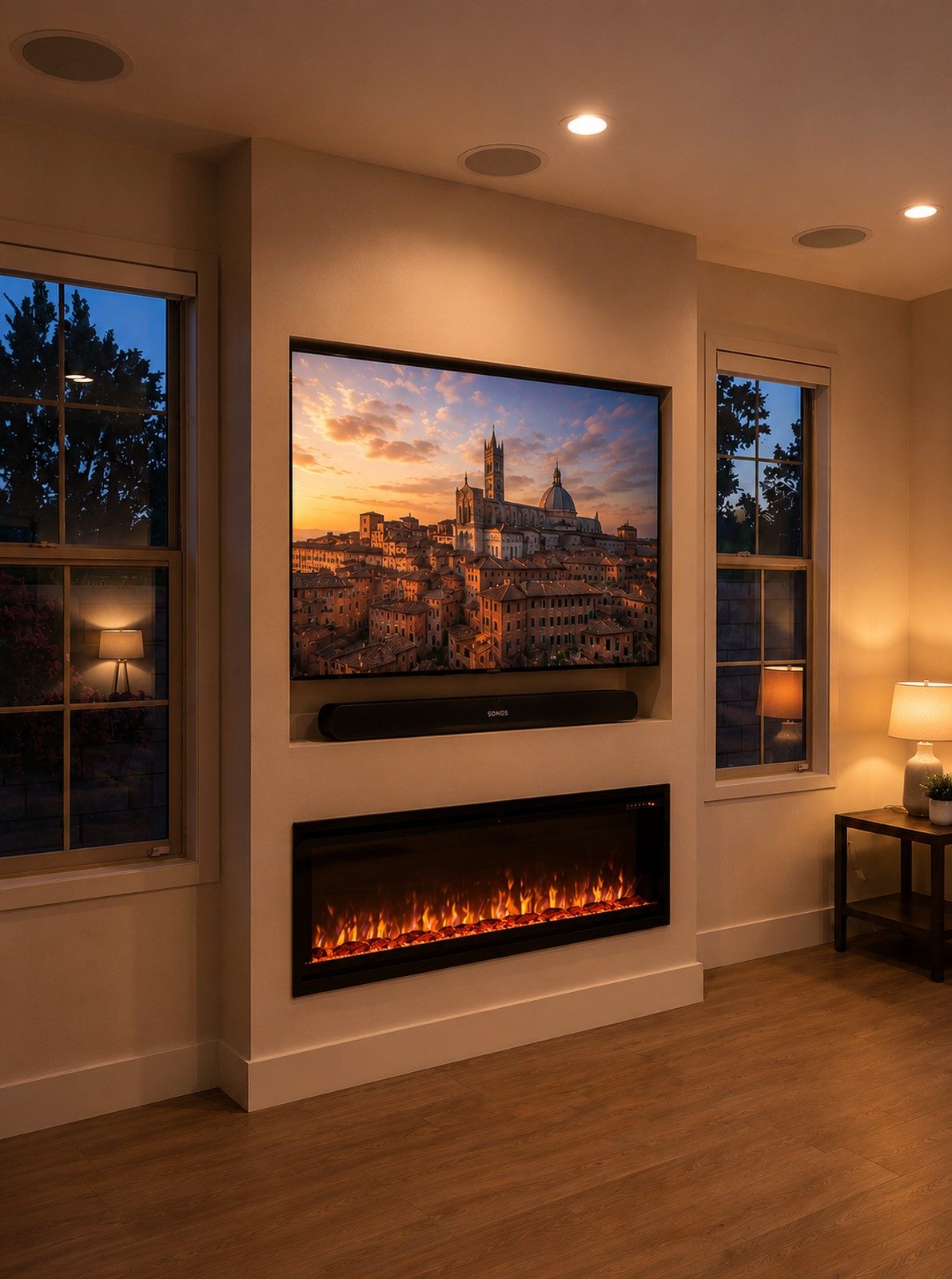 Minimalist TV wall, view 10