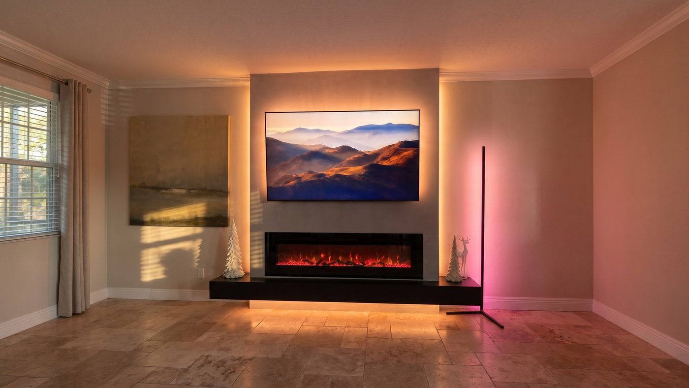 Minimalist TV wall, view 2