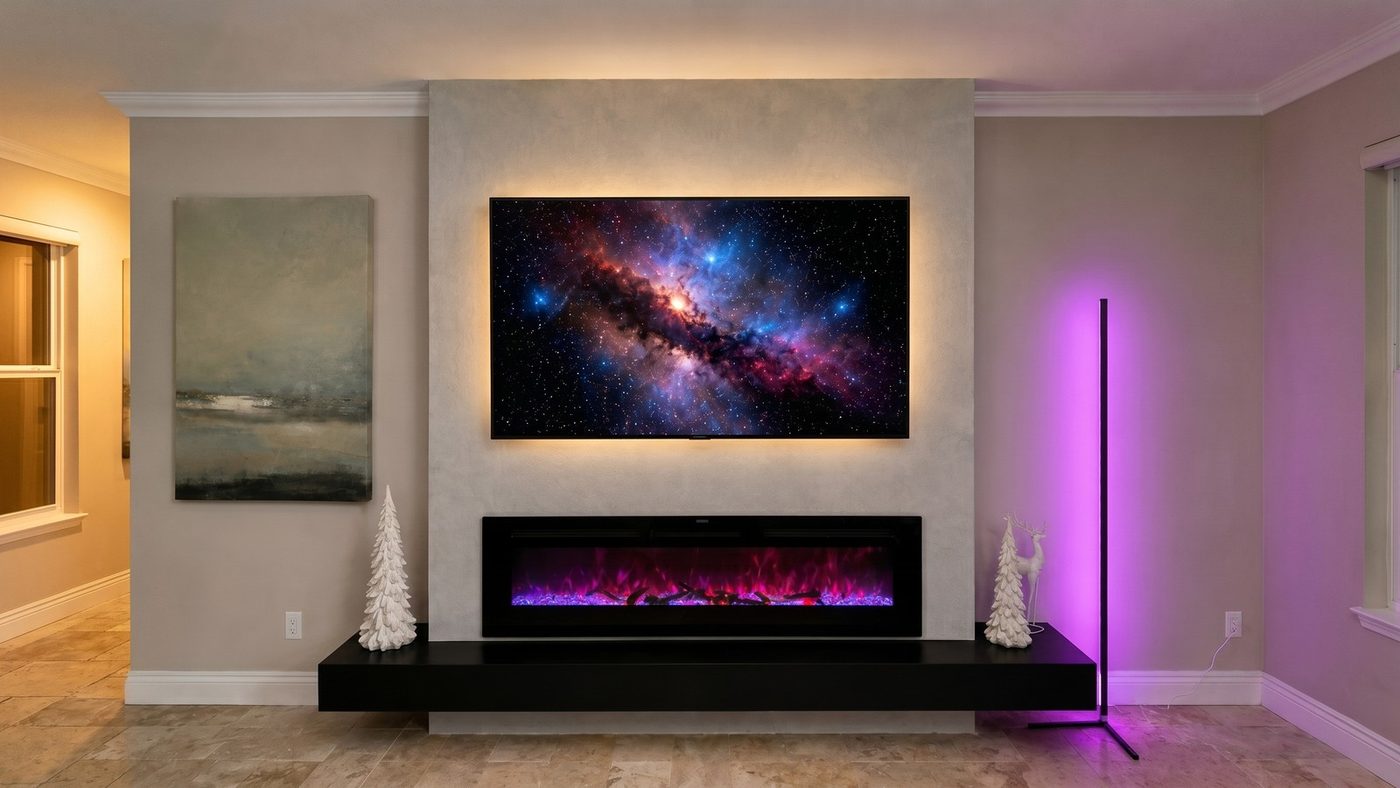 Minimalist TV wall, view 3