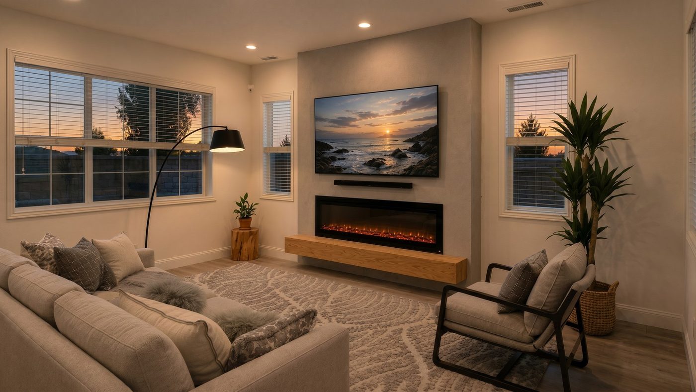 Minimalist TV wall, view 7