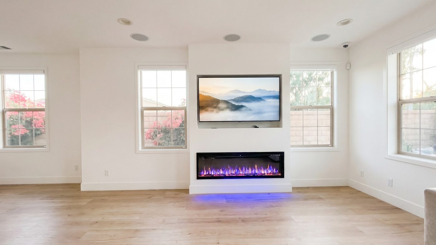 Minimalist TV wall, view 8