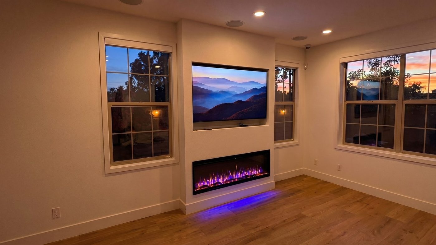 Minimalist TV wall, view 9
